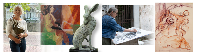 Expositie Bella Figura beelden Jeanette Jansen schilderijen Anita Gaasbeek