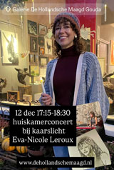 Eva-Nicole Leroux bij Kaarslicht in galerie de Hollandsche Maagd